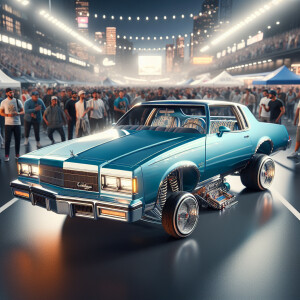 Sky blue painted 1984 Cutlass Supreme transformed into a lowride...
