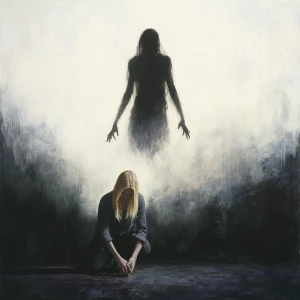 A highly detailed, cinematic composition depicting a petite blon...