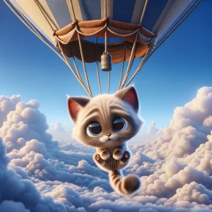 Create a cute lynx Siamese kitten that has his body attached to...