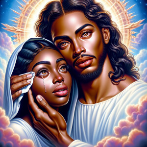 Ensure that the image distinctly represents both Jesus Christ an...
