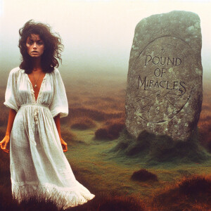 Faded color film photograph from 1971 of a stunningly beautiful,...