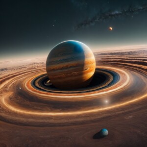 Create an image of a solar system in which every planet is reali...