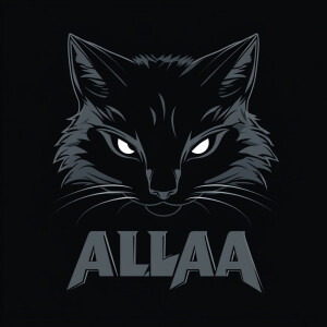 create me a logo with the word alpha and a cat that looks like a...