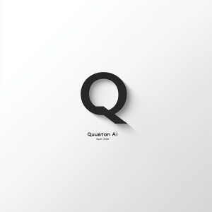 Design a minimalistic and modern Q text logo in a clean, profess...