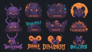 In the center of the banner, have a large pixelated version of O...