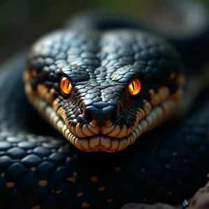 a magnificent Snake,eyes looking ferocious and it's eyes are fix...