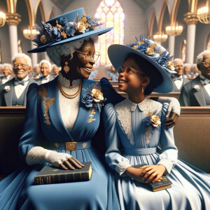 Adjust the 3-D realistic image to depict the African-American gr...