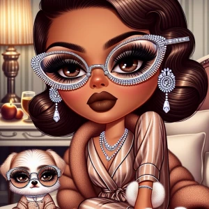 Create an image of a modern Betty Boop reimagined with rich haze...