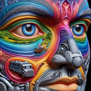 Generate an 8K resolution 3D hyper-realistic image of a detailed...