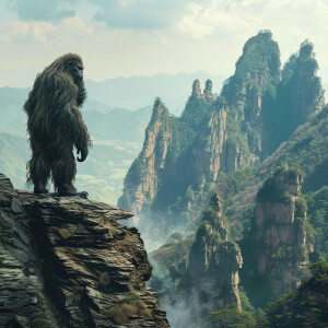 a huminoid looking sasquatch in the mountains of china