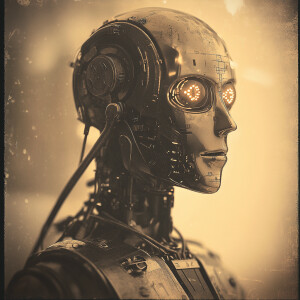 In the faded, sepia-toned photograph, a venerable mesmerizing an...