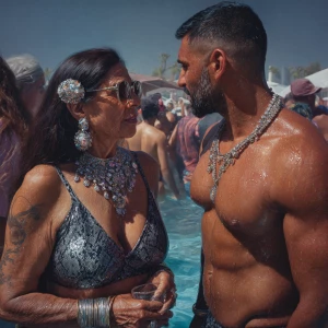 Hyperrealism, art. a punjabi   mother in law, in her late 50s,...