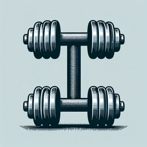 Create a logo that uses two separate dumbbells aligned in a way...