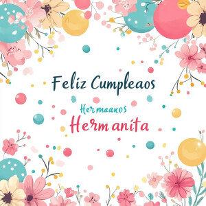 tarjeta de cumpleaños creativa y colorida, texto que dice "Feliz...