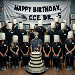 Create an image of a very small group of 12 people ranging in ag...