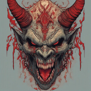 Design a zombie creature featuring a colossal mouth brimming wit...