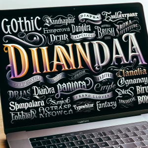 The name "Diandra" in different fonts