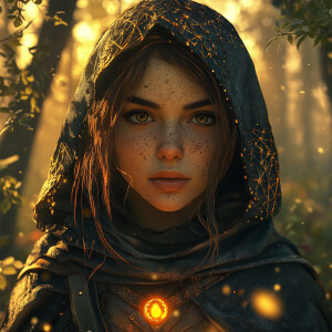 Subject]: A young female adventurer with ultra-realistic feature...