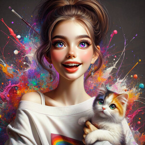 (solid background), ((multiple thick acrylic pigment vivid color...