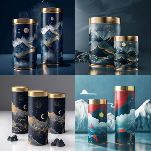 Luxurious product package design, canister, high end product, mo...