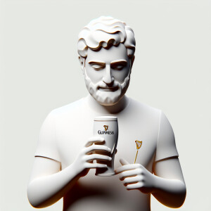 Armenian man with a pint of Guinness