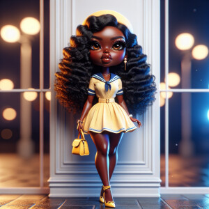 Standing against the wall striking a eloquent pose 8K Glossy hyp...