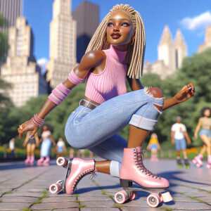 3-D image of a beautiful African-American realistic, looking lig...