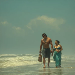 hyperrealistic painting photo.a muscular sweaty villain man, wal...