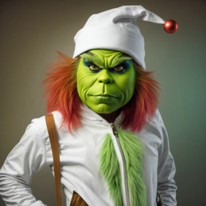 airbrush style high resolution image of a pretty Grinch with mak...