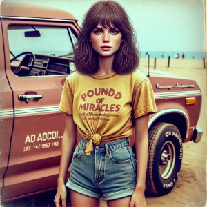 Create a very realistic color-film photograph from 1971 of a gor...