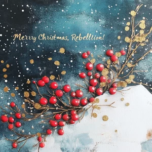 Create a visually striking Christmas-themed image featuring a sn...