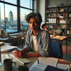 Generate my picture I'm working in my office