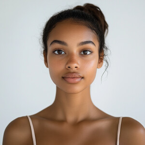 Portrait of an attractive 20-year-old African American woman wit...