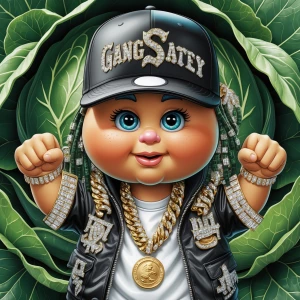 immaculately detailed and designed cartoon cabbage patch kids, w...