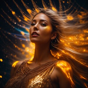 hyper realistic female goddess soul transformation spinning thro...