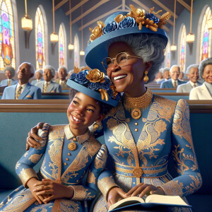 Adjust the 3-D realistic image to depict the African-American gr...