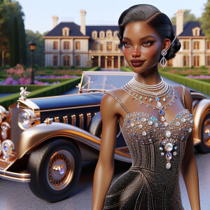 Create a vibrant, 3-D realistic illustration of an light skin, H...