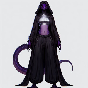 Sila, the goddess of the void, is described as having dark purpl...