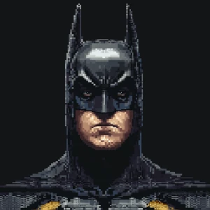 Create an ASCII art representation of the character Batman
