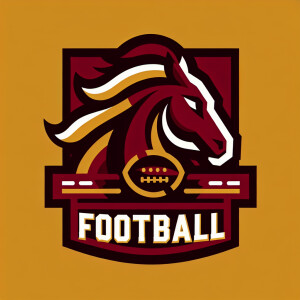 Maroon and yellow homer stallions football logo for a tshirt