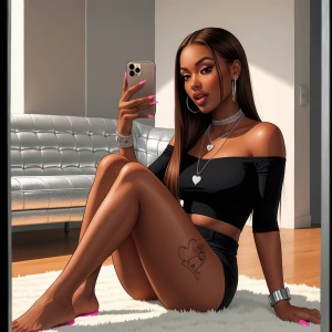 Create a semi-realistic digital illustration of a modern indoor...