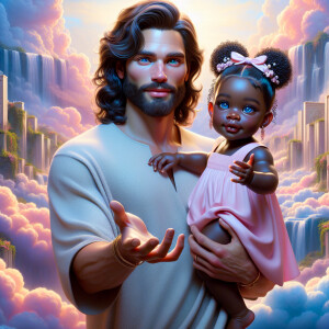 Create a 3D realistic artwork featuring the phrase 'Jesus Saves'...