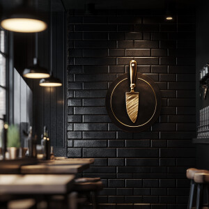 Pringles underground kitchen for a restaurant logo in black and...