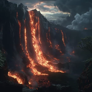 Lavafall, intricate, highly detailed, smooth, sharp focus, cinem...