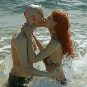 A photorealistic high resolution image. Light ginger haired fema...