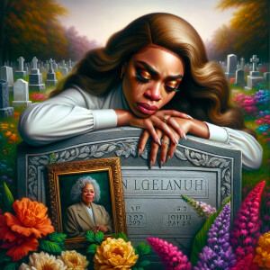 A beautiful light-skinned African-American woman with long wavy...