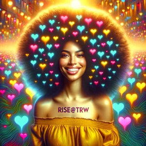 Create a vibrant, hyper-realistic illustration of a joyous Afro-...