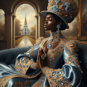 Create an illustration that embodies spirituality and a deep con...
