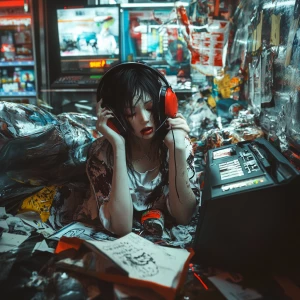 Phone,headphones, chilling,social, art,food,towel,apricot, tsuna...