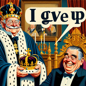 A satirical and humorous political cartoon depicts Joe Biden, we...